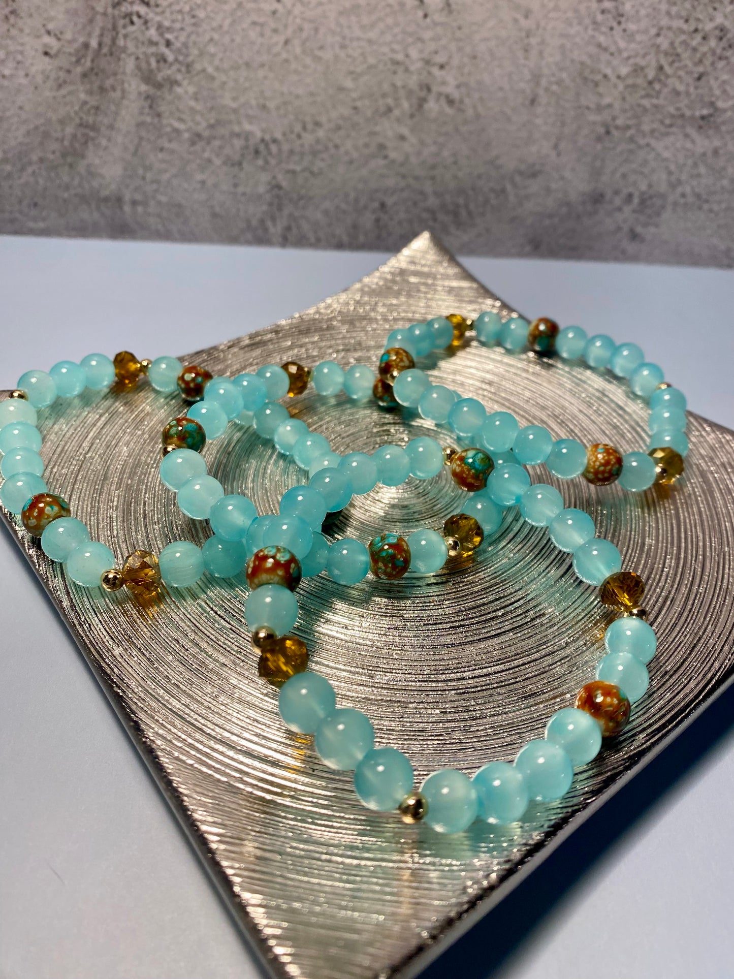 Blue Tide Bead Bracelet