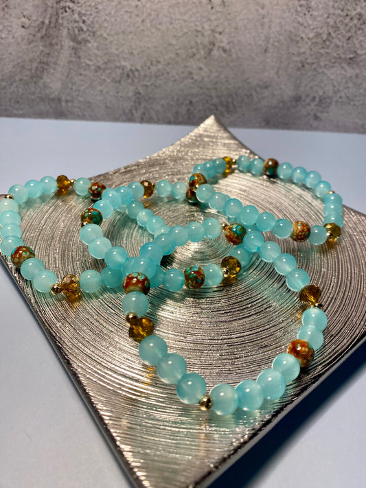 Blue Tide Bead Bracelet